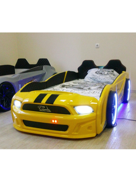 Ліжко гоночна машина Мустанг жовта